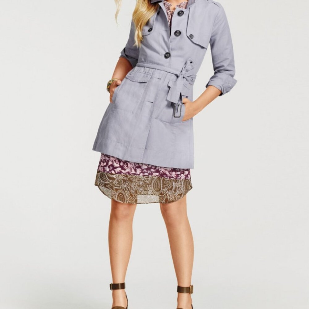 Cabi Tanner Trench Jacket – Spring 2018 | Size S, Lightweight in Periwinkle Blue